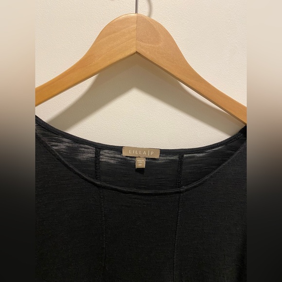 Lilla P Black 3/4 length Pima cotton dress - Picture 2 of 4